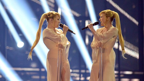 Певицы Мария и Анастасия Толмачевы выступают в полуфинале 59-го международного конкурса песни Евровидение-2014 в Копенгагене