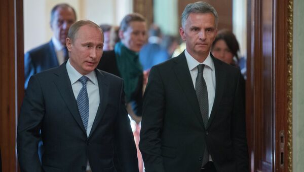 В.Путин провел встречу с действующим председателем ОБСЕ Дидье Буркхальтером. Архивное фото