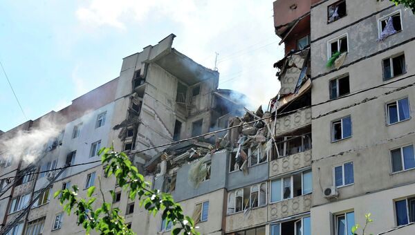 Взрыв в девятиэтажном доме в украинском Николаеве. Архивное фото