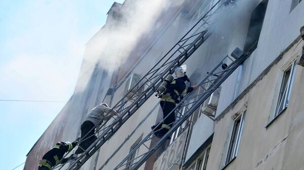 Пожарные в украинском Николаеве