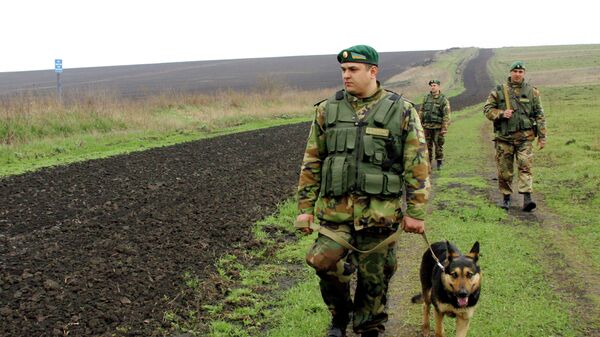 Украинские пограничники на участке украино-российской границы