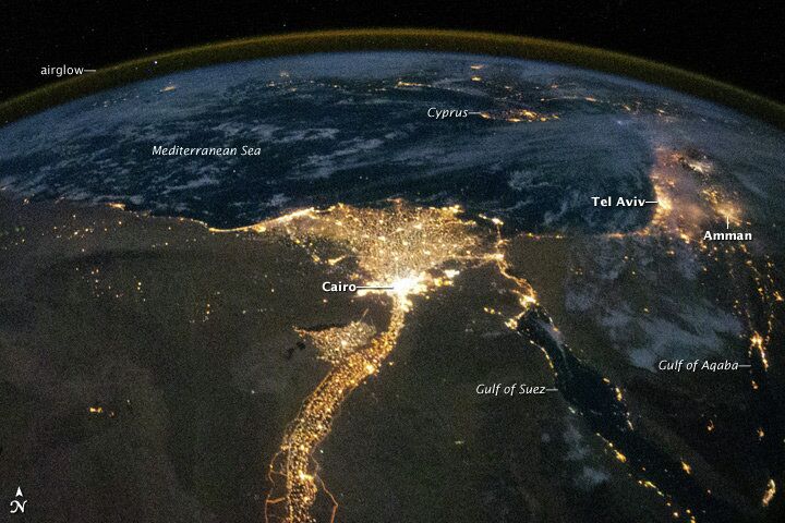 Космический снимок дельты реки Нил, Средиземного моря и Аравийского полуострова - РИА Новости, 1920, 19.07.2024