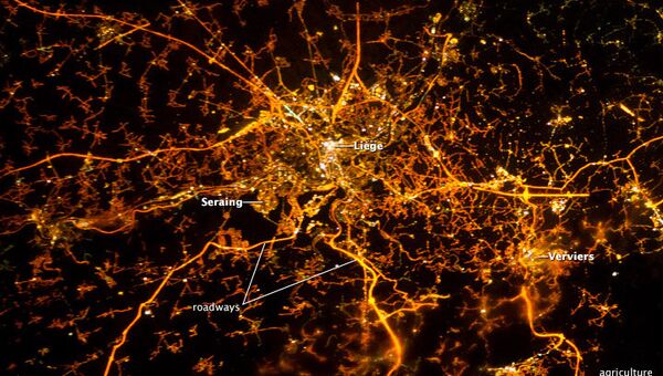 Космический снимок бельгийского города Льеж