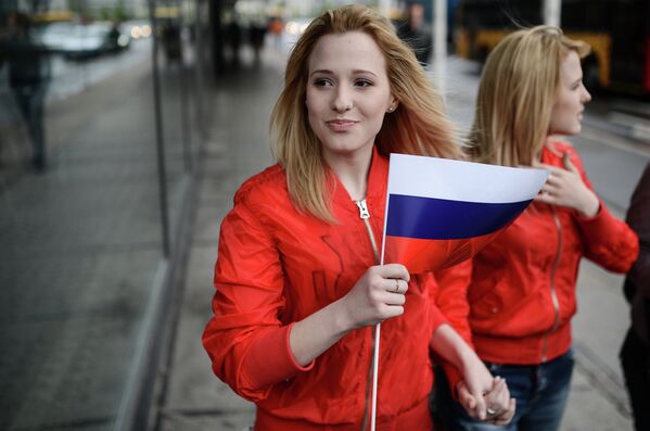 Представительницы России на конкурсе Евровидение-2014 сестры Толмачевы в Копенгагене