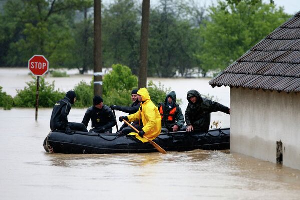 Наводнение в городе Лазаревац, Сербия