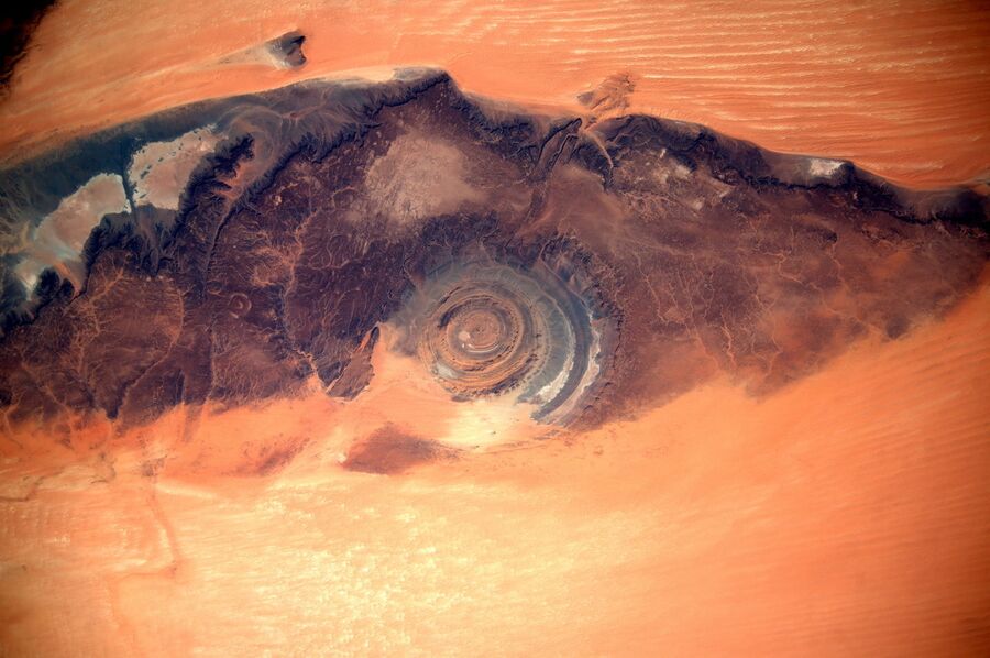 Структура Ришат (Гуэль-Эр-Ришат), Сахара. Вид из космоса