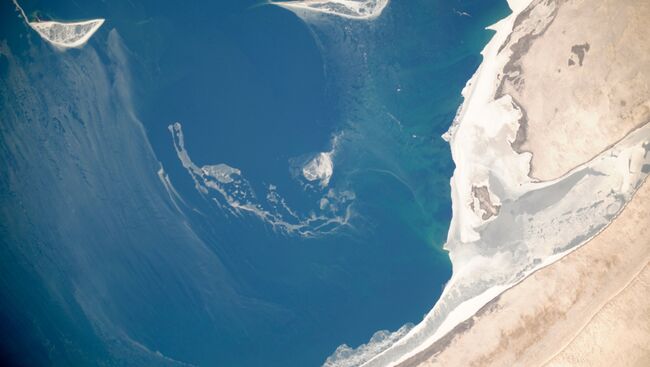 Вид из космоса на Аральское море. Архивное фото