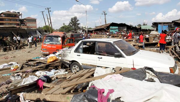 На месте взрыв в столице Кении Найроби, 16 мая 2014