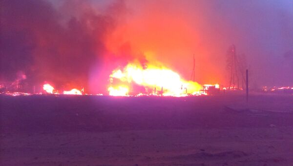 Пожар в поселке Дальний Иркутской области