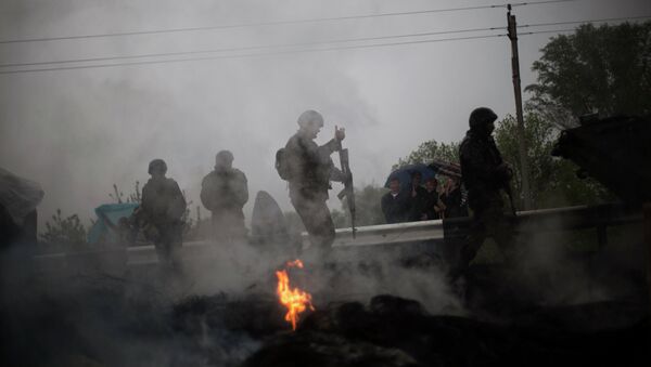 Украинские военные возле Славянска
