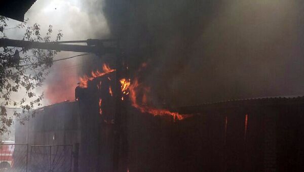 Пожар на продовольственном складе в Костроме. Архивное фото