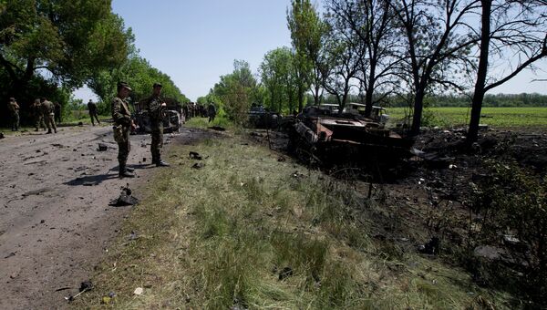 Украинские солдаты близ села Благодатное