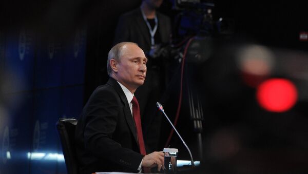 Президент России Владимир Путин принимает участие в работе ПМЭФ в Санкт-Петербурге. Архивное фото