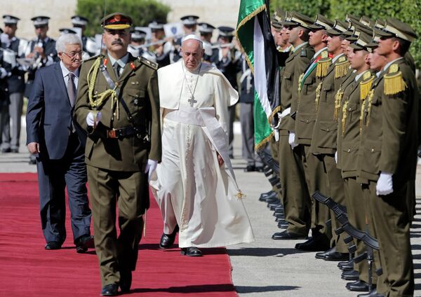 Папа Римский Франциск и президент Палестины Махмуд Аббас