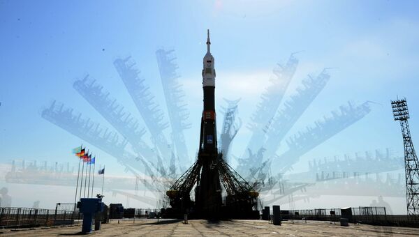 Ракета-носитель Союз-ФГ на космодроме Байконур. Архивное фото