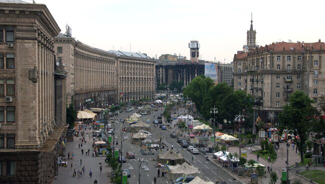 Палаточный лагерь на улице Крещатик в Киеве. Архивное фото