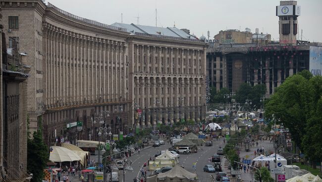 Палаточный лагерь на улице Крещатик в Киеве. Архивное фото