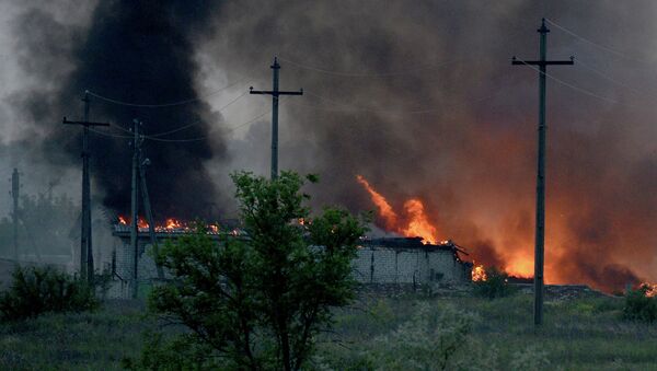 Пожар на складе боеприпасов в воинской части на территории города Александровска