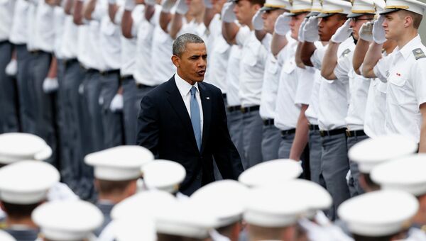 Президент США Барак Обама в Военной академии США, архивное фото