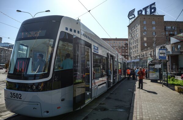 Первый рейс трамвая нового поколения в Москве