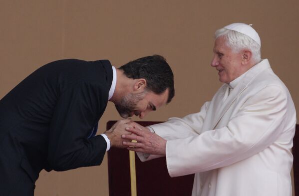Принц Фелипе и Папа Римский Бенедикт XVI