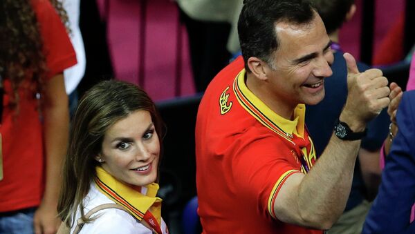 Принц Фелипе и его жена принцесса Летиция на Олимпийских играх в Лондоне, 2012