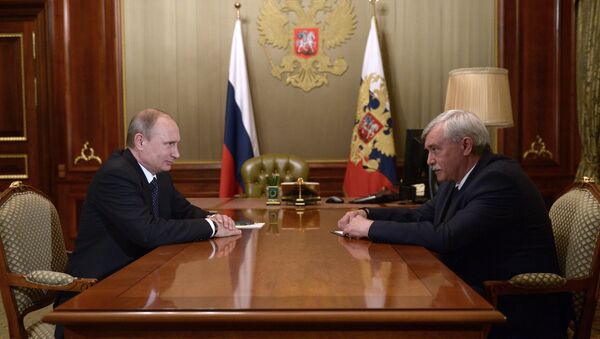 Президент России Владимир Путин и губернатор Санкт-Петербурга Георгий Полтавченко