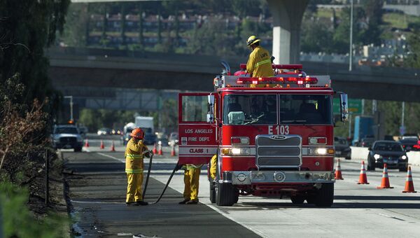 Пожарная машина в Лос-Анджелесе, США. Архивное фото