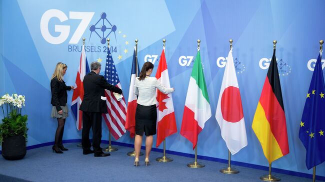Подготовка к открытию саммита G7 в Брюсселе