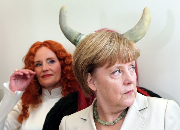 Канцлер Германии Ангела Меркель перед началом заседания Христианско-демократической партии в Берлине