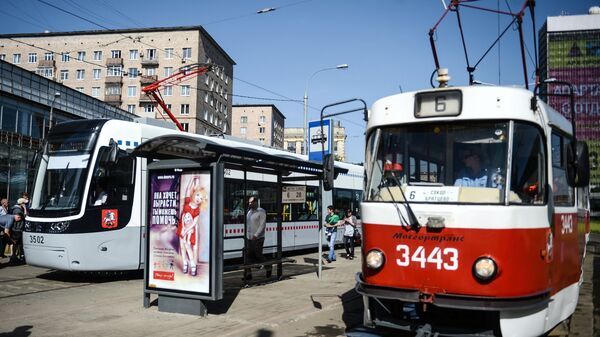 Московские трамваи. Архивное фото