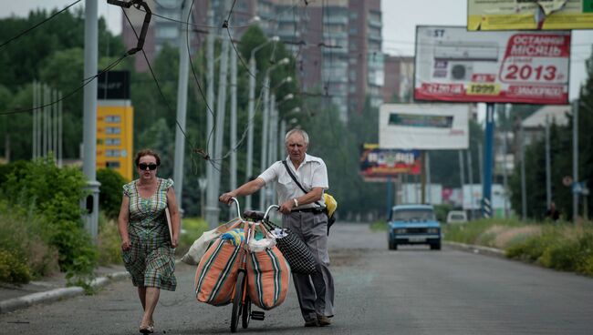 Беженцы из города Славянск