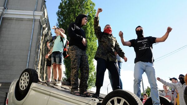 Беспорядки у посольства Российской Федерации в Киеве