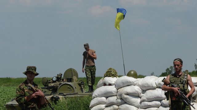 Блокпост украинских военных в населенном пункте Амвросиевка Донецкой области - РИА Новости, 1920, 04.11.2022