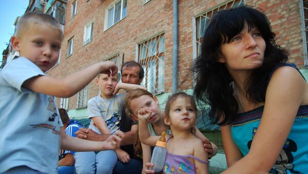 Украинские беженцы. Архивное фото