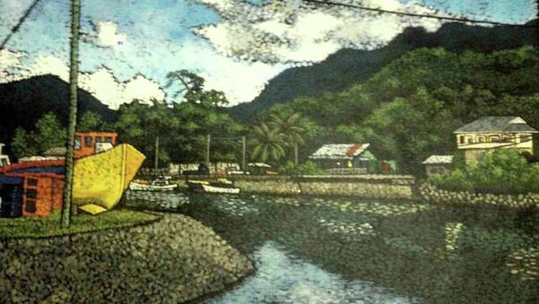 Работа участника выставки художников Сейшельских островов Рай обретенный. Архивное фото