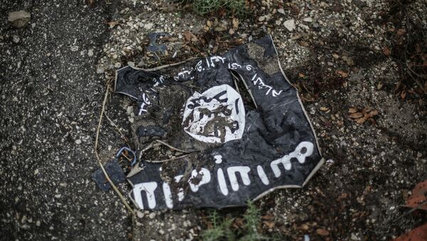 Флаг радикальной исламистской организации Исламское государство Ирака и Леванта. Архивное фото