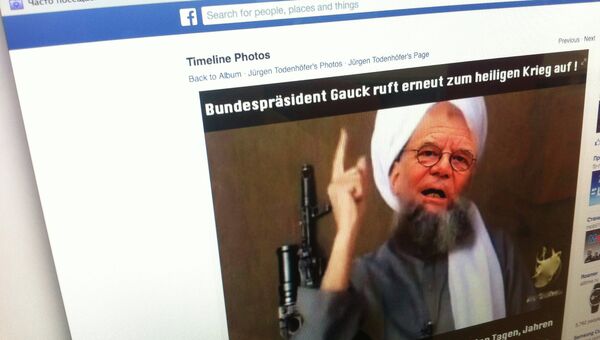 Коллаж с президентом ФРГ в виде лидера Аль-Каиды в Facebook
