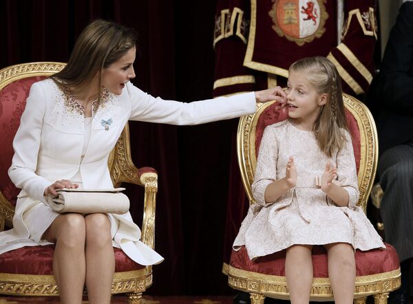 Королева Испании Летиция с дочерью принцессой Софией