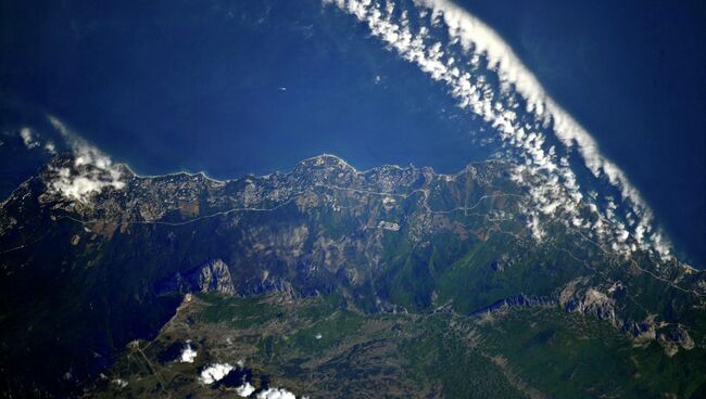 Крым из космоса. Южный берег Крыма. Архивное фото