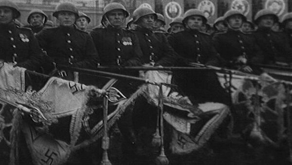 Первый Парад победителей на Красной площади в Москве. Съемки 1945 года