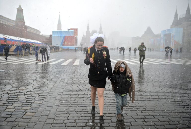 Мокрый снег в Москве