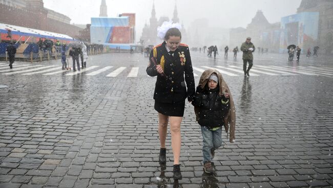 Мокрый снег в Москве