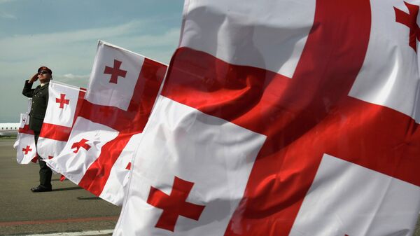 Грузинские флаги, архивное фото
