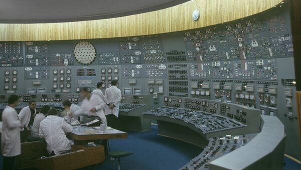 Блочный щит управления Кольской атомной электростанцией. Архивное фото