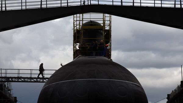 Спуск на воду дизель-электрической подводной лодки Ростов-на-Дону