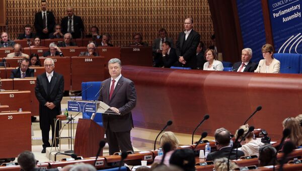 Петр Порошенко на сессии Парламентской Ассамблеи Совета Европы в Страсбурге