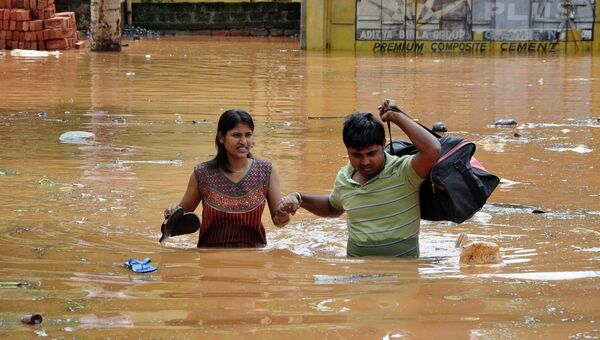 Наводнение в штате Ассам в Индии