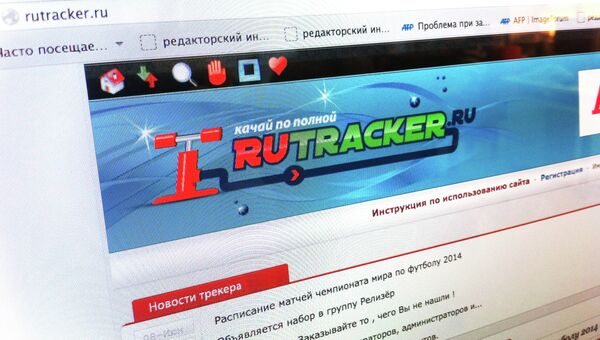 Сайт торрент-трекера Rutracker.ru. Архивное фото