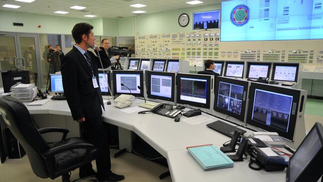 Пункт управления четвертым энергоблоком Белоярской АЭС с реактором БН-800. Архивное фото